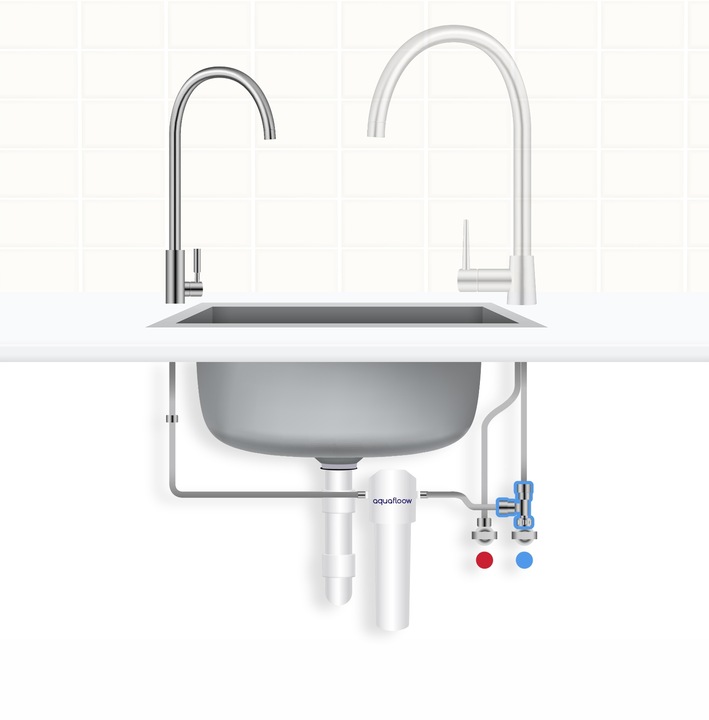 Filtr do wody pod zlew AquaFloow do kuchni + system filtrujący