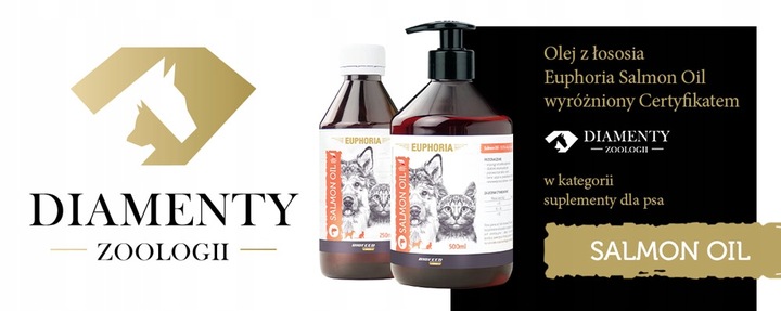 BIOFEED EUPHORIA Olej rybny z łososia dla psa kota Omega 3 500ml