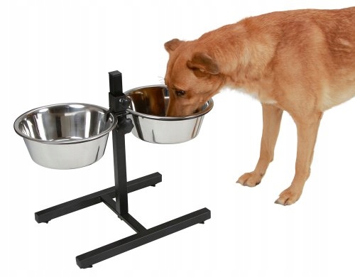 Miski dla psa na stojaku regulowanym 2 x 1,8 L