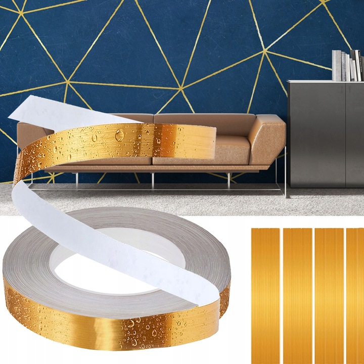 Taśma Listwa Ozdobna Samoprzylepna Dekoracyjna Złota Dekor 2 cm x 50 m