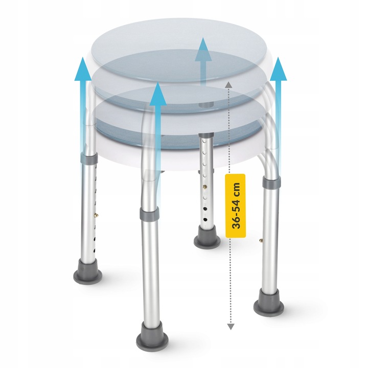 TABORET OBROTOWY STOŁEK SIEDZISKO DO WANNY POD PRYSZNIC REGULOWANA WYSOKOŚĆ
