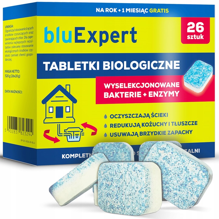 Bakterie do szamba i oczyszczalni Tabletki na Rok 26szt bluExpert