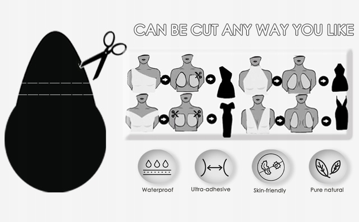 2 pary Taśma podnosząca piersi dla dużych piersi z osłonki na sutki,C-D CUP