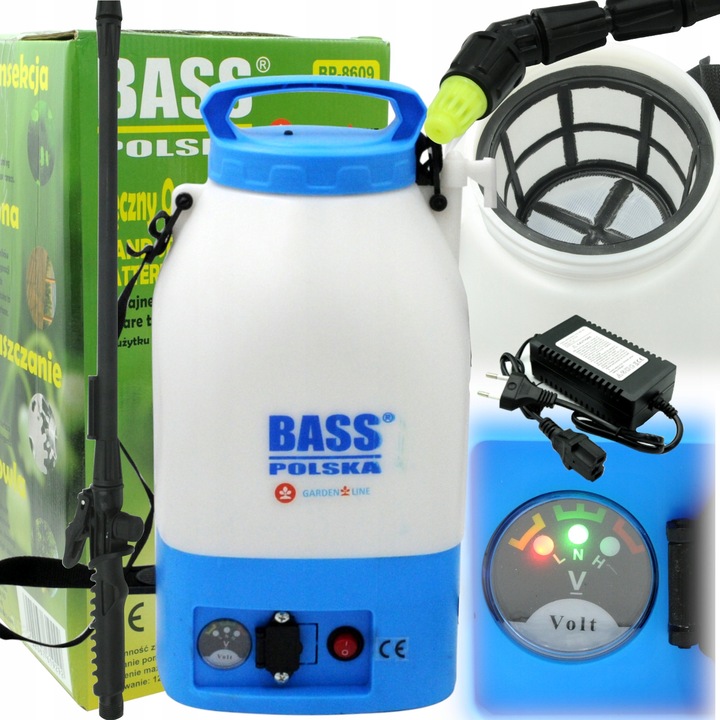 OPRYSKIWACZ AKUMULATOROWY ELEKTRYCZNY CIŚNIENIOWY ROZPYLACZ 6L BASS