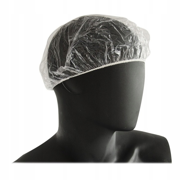 Czepki foliowe jednorazowe z gumką Czepek ochronny na głowę 100 sztuk