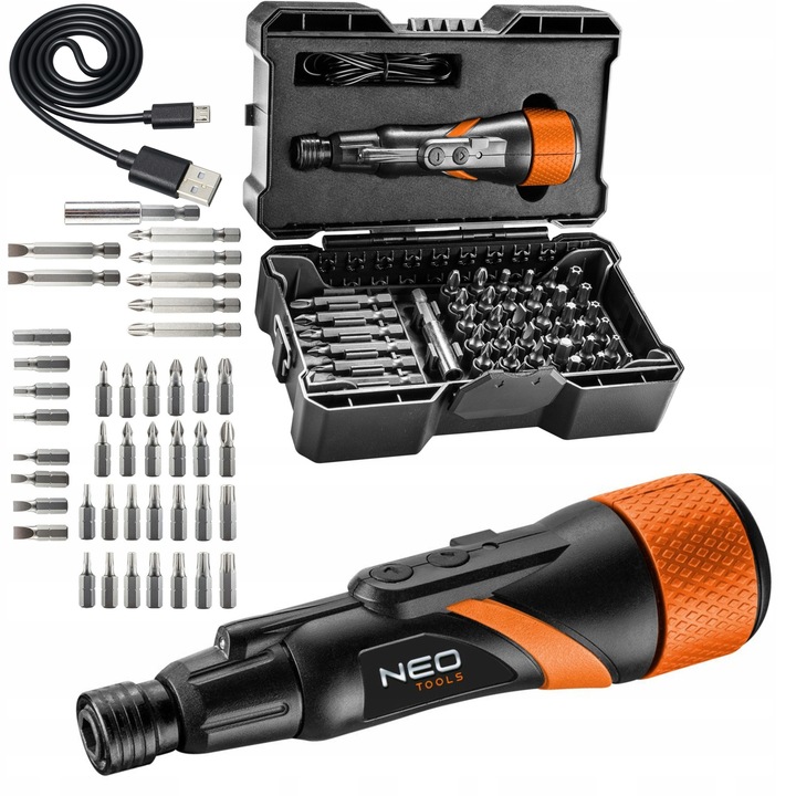 NEO WKRĘTAK ŚRUBOKRĘT AKUMULATOROWY MICRO-USB 3,6V + BITY TORX WKRĘTARKA