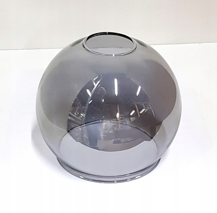 Klosz SZKLANY do lamp na E27 KULA dymna szara