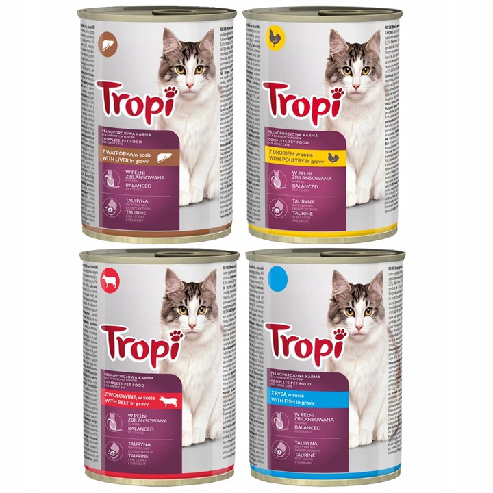 MOKRA KARMA PUSZKI DLA KOTA MIX SMAKÓW 24X415G