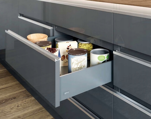 Szuflada GTV Axis PRO antracyt Bardzo Wysoka 500 H199 L500 199 3D 40kg