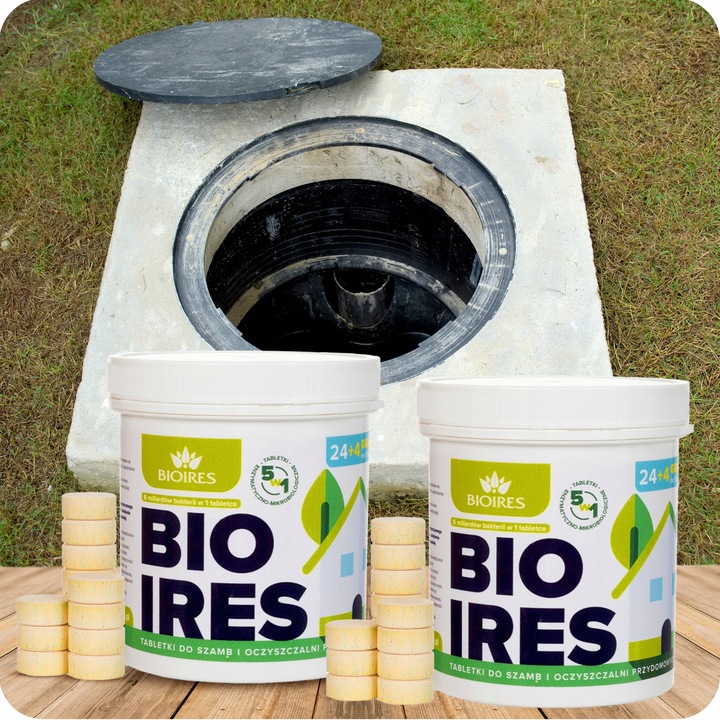 2x Tabletki bio bakterie do szamba oczyszczalni Bioires Tabs zapas na