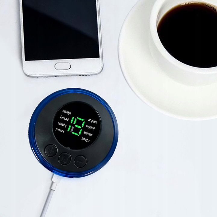 MASAŻER ELEKTROSTYMULATOR SZYI KARKU MIĘŚNI BRZUCHA EMS 8 TRYBÓW USB PILOT