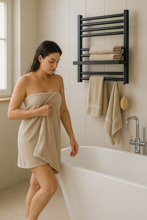 WIESZAK PÓŁKA SUSZARKA HACZYK NA RĘCZNIKI NA GRZEJNIK ŁAZIENKOWY DRABINKOWY