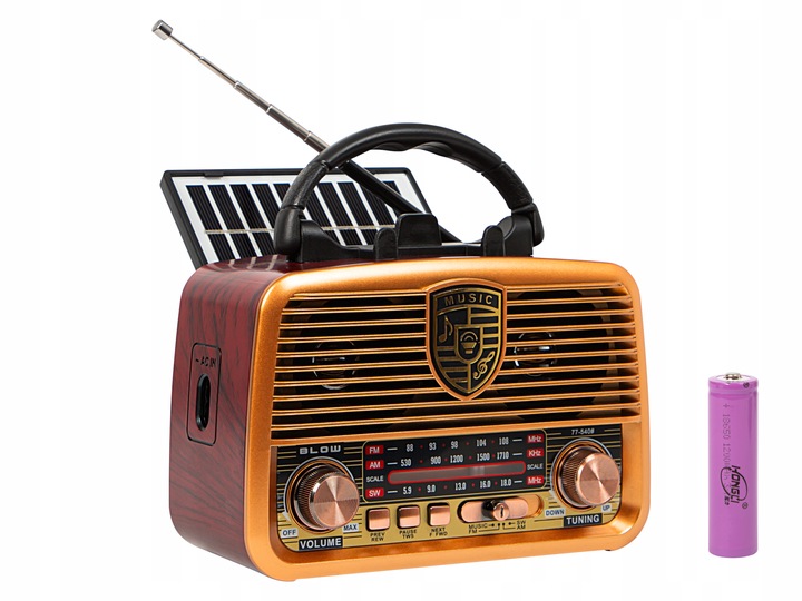 RADIO KUCHENNE PRZENOŚNE RETRO NA BATERIE SOLARNE BLUETOOTH ANTENA