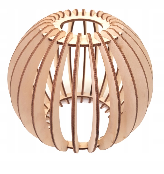 Klosz DREWNIANY do lamp na E27 LOFT KULA drewno