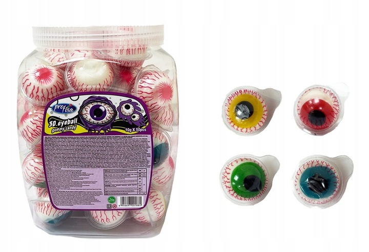 ŻELKI OKO OCZY 3D EYEBALL GUMMY CANDY 10 g 50 szt