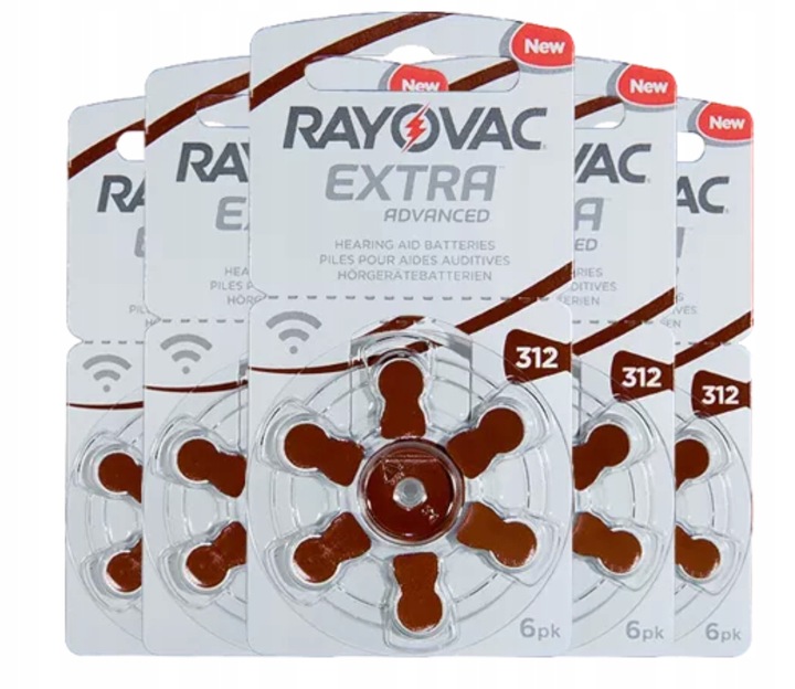 80x Baterie do aparatów słuchowych RAYOVAC 312
