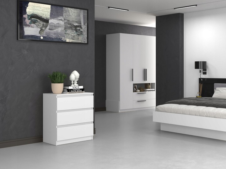 KOMODA SZAFKA 3 SZUFLADY MALWA M3 BIAŁA