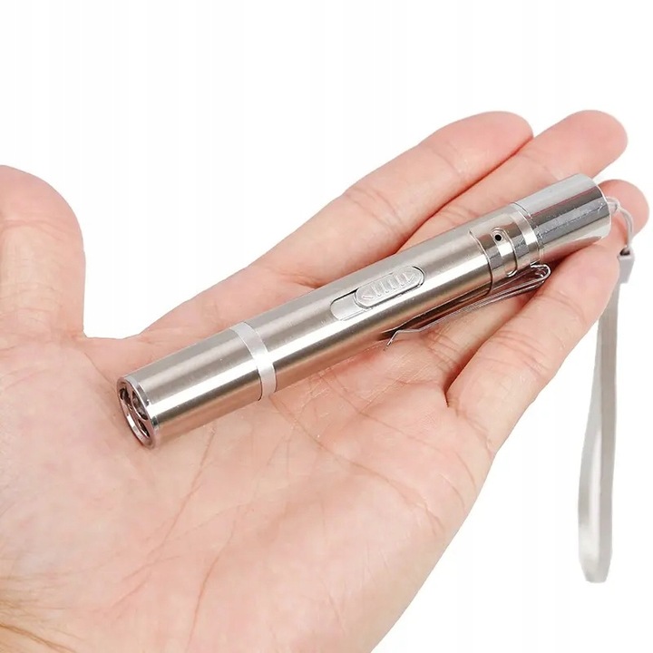 LASER WSKAŹNIK LASEROWY LATARKA ZABAWKA KOTA Ładowany przes USB Laser UV