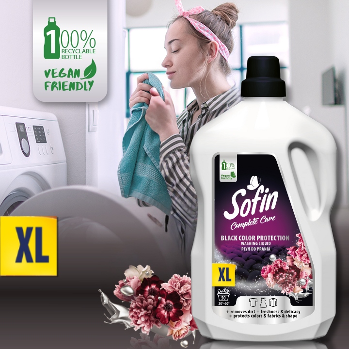 SOFIN Płyn do Prania Color Black Ochrona Kolorów i Tkanin 2 x 2,5l 100 prań