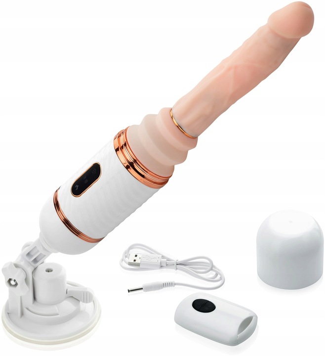 SEX MASZYNA DILDO PENIS - 420 RUCHÓW NA MINUTĘ + PILOT + PRZYSSAWKA