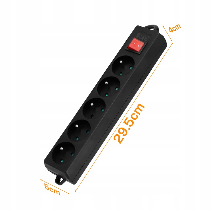 Przedłużacz Listwa Zasilająca 5 Gniazd 10 metrów 10M 2500W 3*1,5mm2