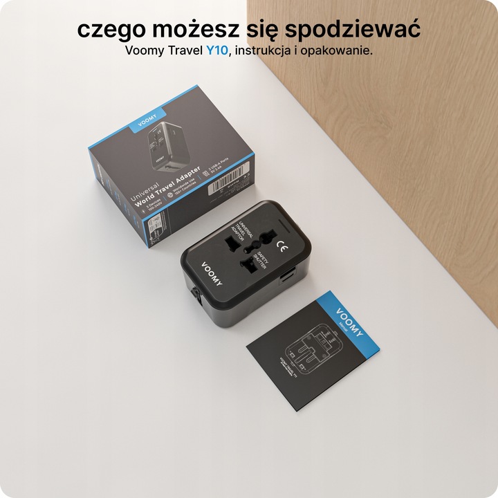 Przejsciowka adapter wtyczka angielska VOOMY, 1x USB-C & 1x USB-A,