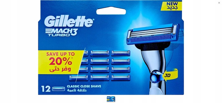 TURBO MACH3 12 SZTUK - TAK GOLI ORYGINALNY NOŻYK GILLETTE !