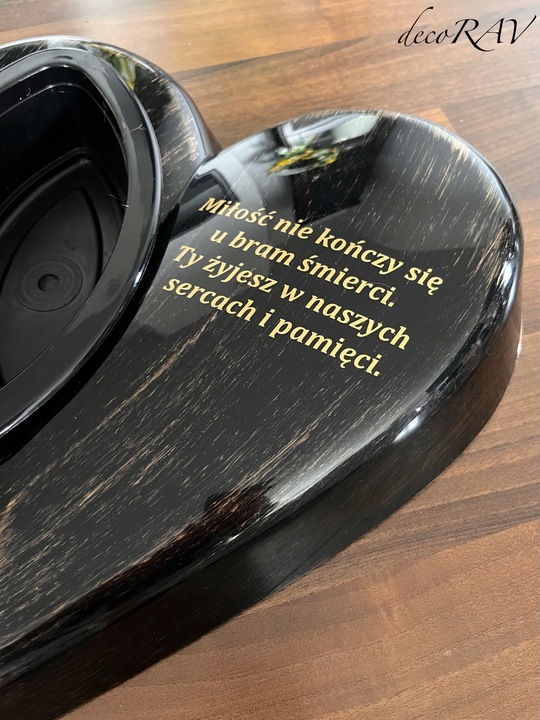 SERCE na Grób z Napisem RÓŻNE KOLORY Podstawa na Stroik Wzór