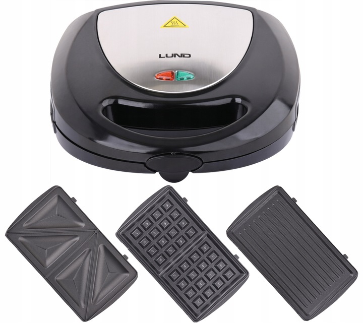 OPIEKACZ DO KANAPEK 760W LUND 3w1 TOSTER GRILL GOFROWNICA WYMIENNE