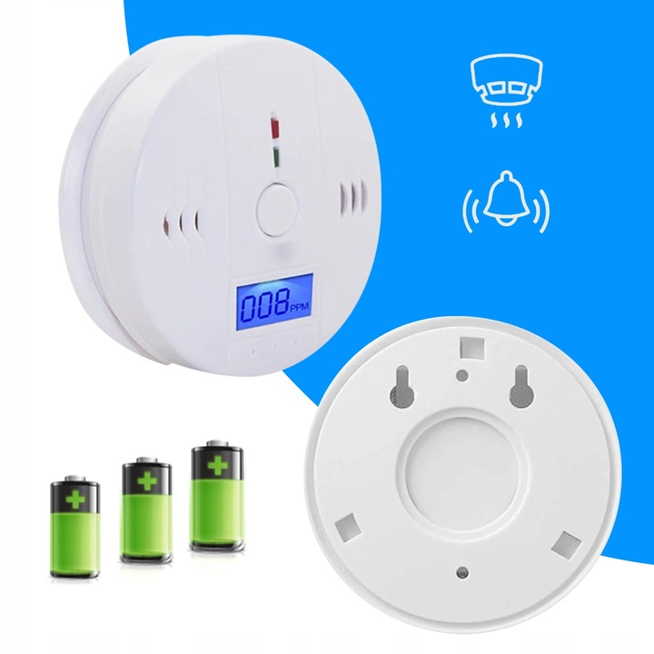 CZUJNIK CZADU GAZU CO LCD WYKRYWACZ TLENKU WĘGLA CERTYFIKOWANY