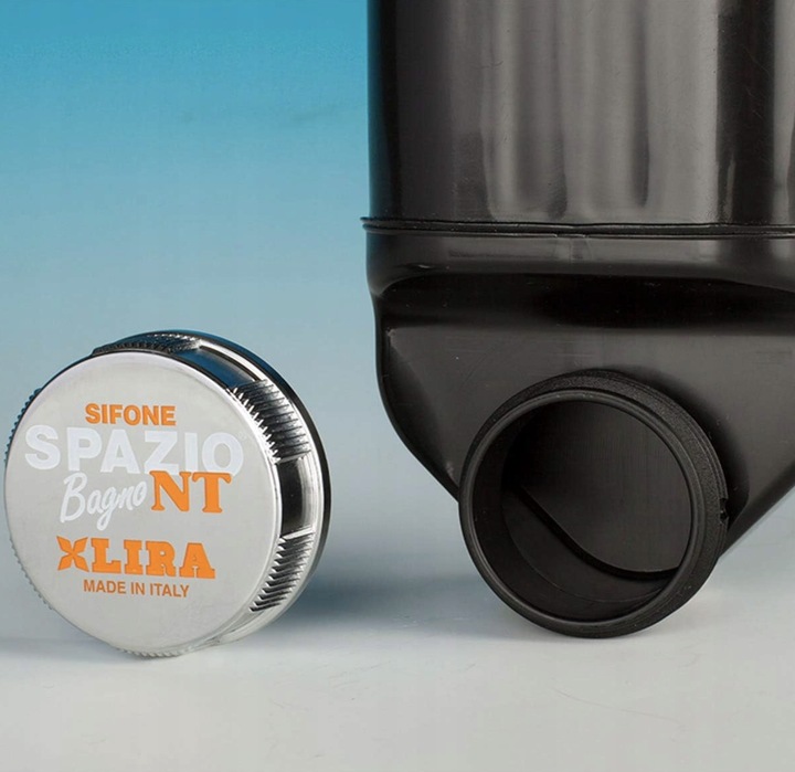 Ukryty syfon umywalkowy Lira oszczędzający miejsce fi32- 40 czarny