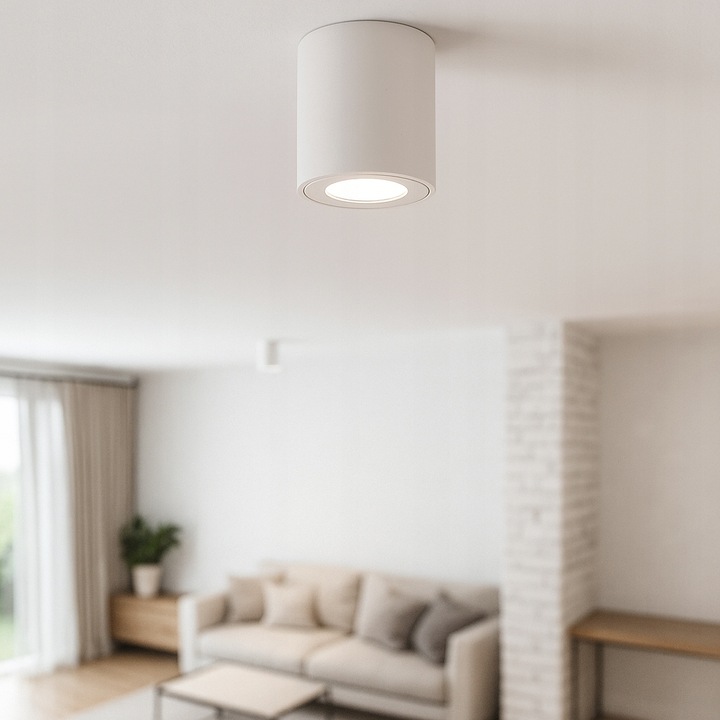 Oprawa Halogenowa sufitowa Natynkowa Tuba LED GU10 spot BIAŁA