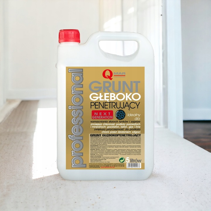 Qmar grunt głębokopenetrujący 5L do ścian elewacji beton tynk gips zapraw
