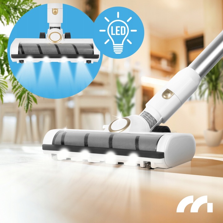 ODKURZACZ BEZPRZEWODOWY PIONOWY BEZWORKOWY ELEKTROSZCZOTKA LED 3W1