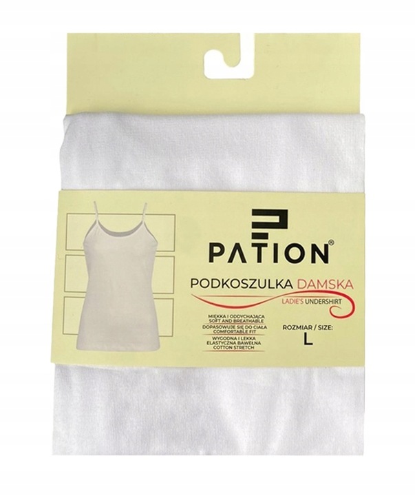 PODKOSZULEK na wąskich ramiączkach damski GŁADKI BAWEŁNIANY - M