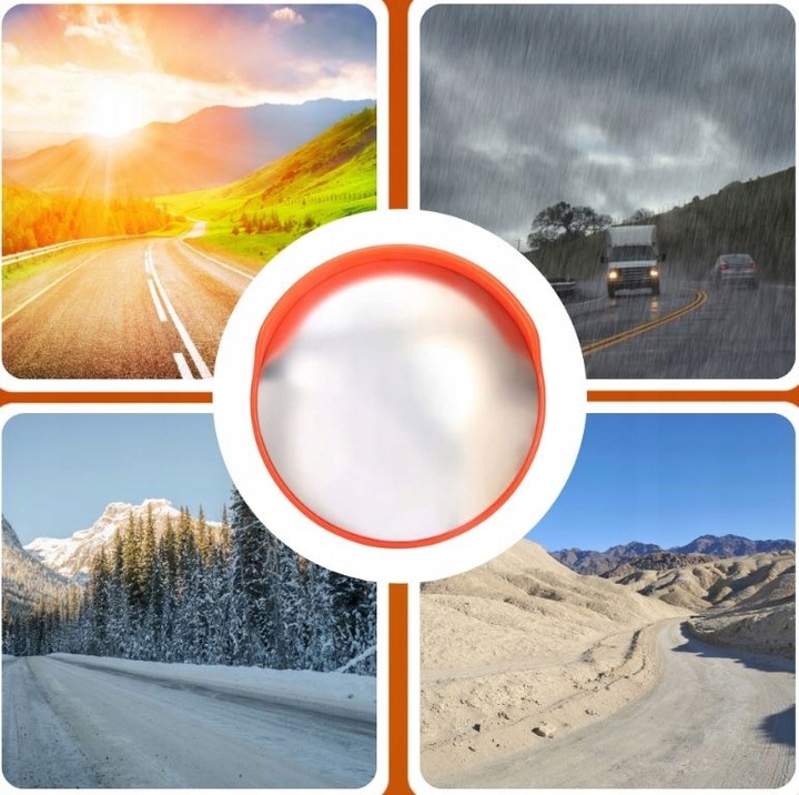 NIETŁUKĄCE LUSTRO WYJAZDOWE DROGOWE MAGAZYNOWE 60CM SFERYCZNE u-18a UCHWYT