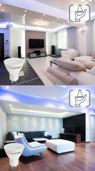 Zestaw 6x Żarówka LED GU10 7W=50W 638lm Premium Nie Mruga Neutralna