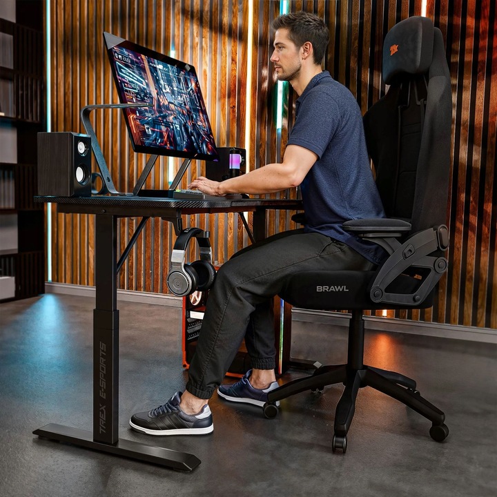 Biurko Gamingowe Regulowane 120x60cm Wysokość 56-79cm VECTOR TREX