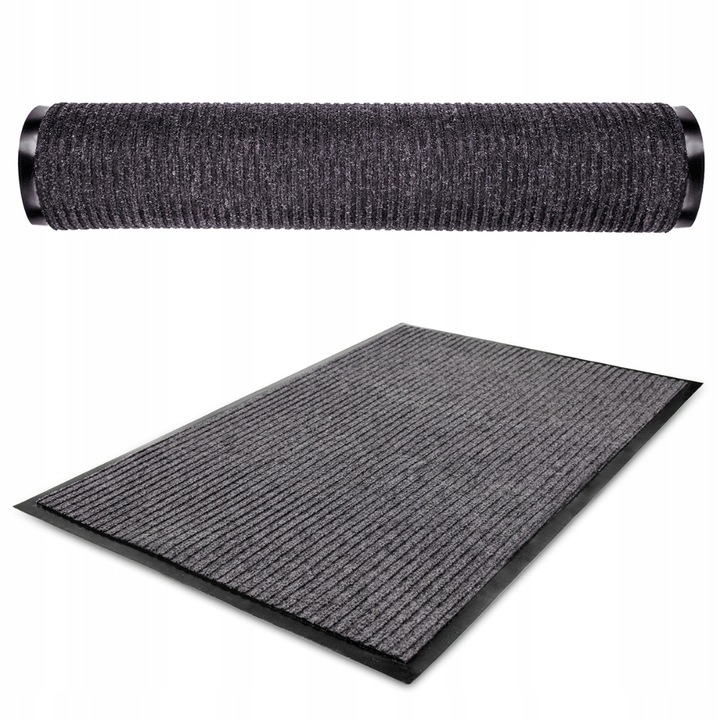 Wycieraczka mata do butów pod drzwi prążkowana szara zewnętrzna 120 x 180cm