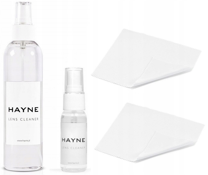 PŁYN DO CZYSZCZENIA OKULARÓW HAYNE LENS 240ML + 30 ML + ŚCIERECZKI