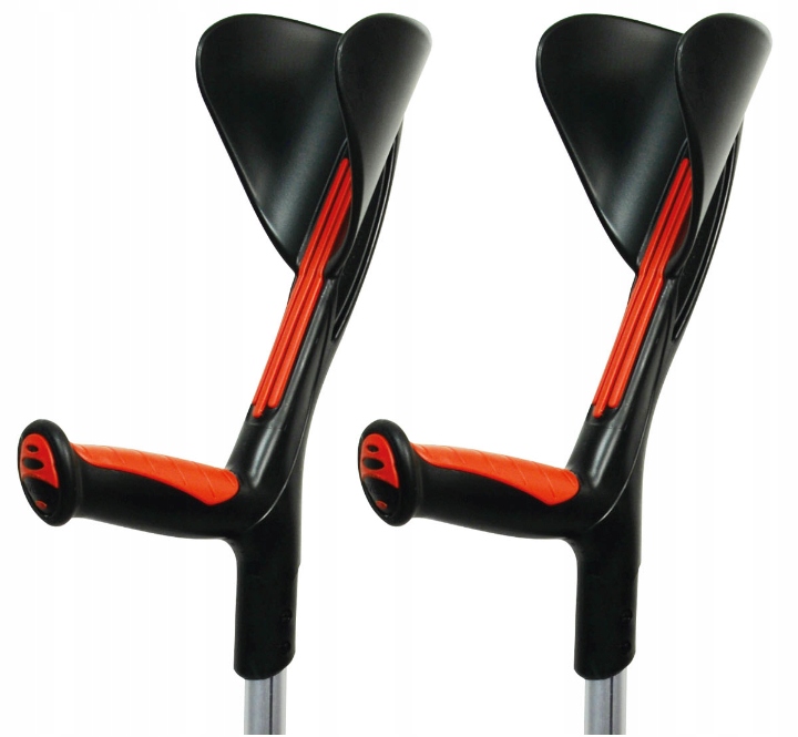 Kule inwalidzkie ŁOKCIOWE wytrzymałe MIĘKKI uchwyt ADVANCE 2 szt. CZERWONE