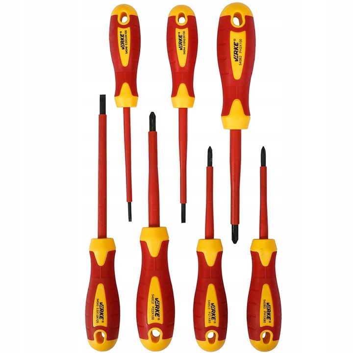 ZESTAW WKRĘTAKÓW WKRĘTAKI ŚRUBOKRĘTY IZOLOWANE DLA ELEKTRYKA 1000V 7