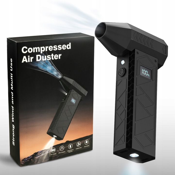 MINI DMUCHAWA DMUCHUŚ TURBO JET FAN NOWY MODEL 2025 LCD DZIEŃ OJCA