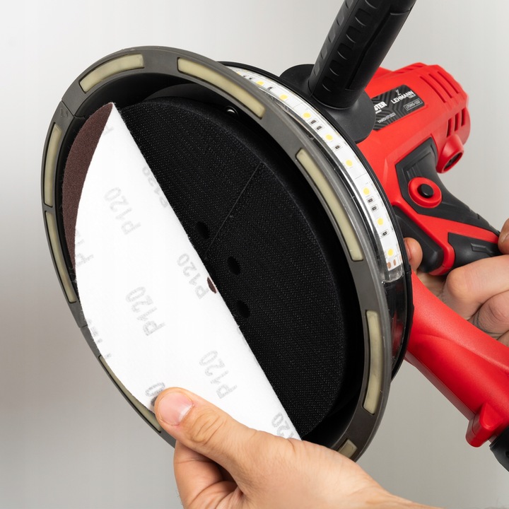 SZLIFIERKA DO GIPSU GŁADZI TYNKÓW TYNKU LED PRO Z ODSYSANIEM PYŁU