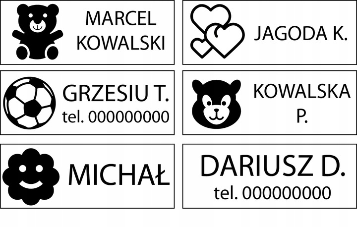 TRODAT PIECZĄTKA ZNAKOWANIE UBRAŃ DO PRZEDSZKOLA ZŁOBKA SZKOŁY DZIECKO