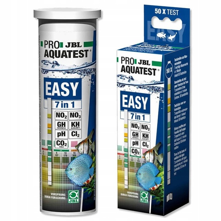 JBL Test 7w1 PH KH GH NO2 NO3 CL2 CO2 Paski testowe do badania wody