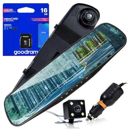 Wideorejestrator lusterko wsteczne microSD GRATIS
