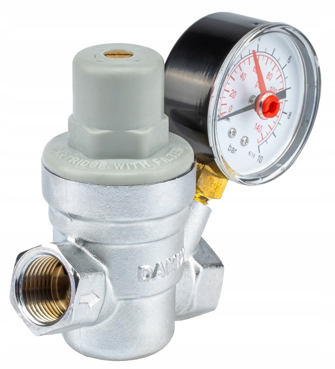 REDUKTOR CIŚNIENIA WODY Z MANOMETREM 1/2'' DN15 REGULATOR 1,5-6,5 BAR