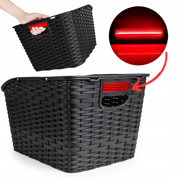 KOSZYK ROWEROWY TYLNY KOSZ ROWER BAGAŻNIK ZAKUPY MOCNY Z UCHWYTEM POJEMNY