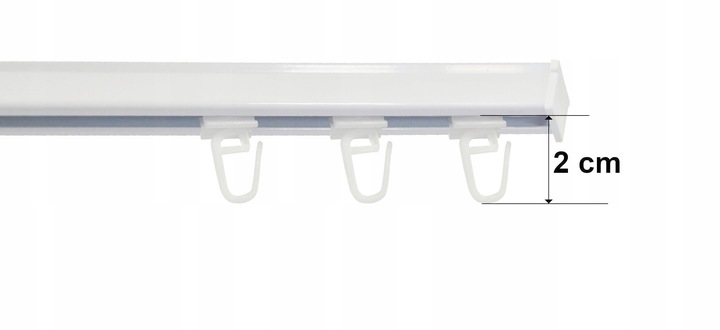 Karnisz sufitowy pojedynczy SZYNA SUFITOWA ALUMINIOWA biała żabki 250 cm